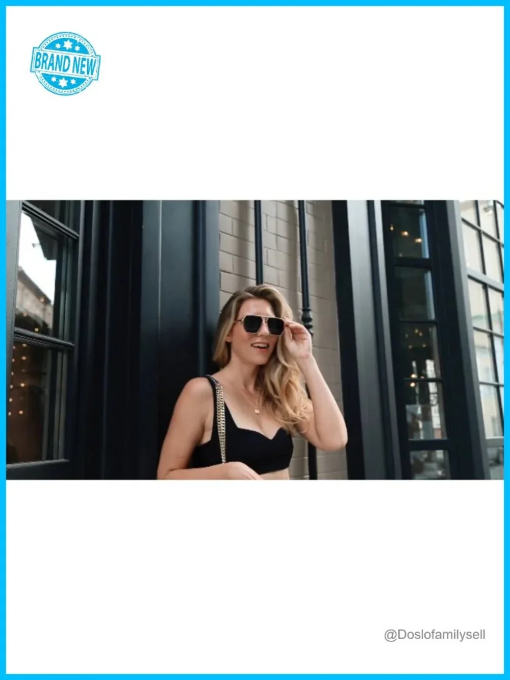Oversized Square Polarized Sunglasses with Metal Frame UV400